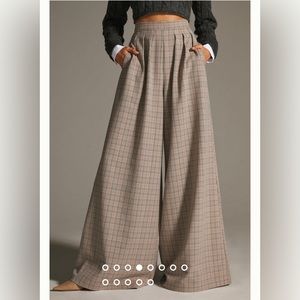 NWT Corey Lynn Calter Wide Legged Plaid Pants L
